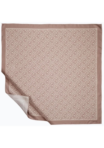 İpekevi Twill İpek Eşarp - Typo Monogram - Vizon - Fondöten