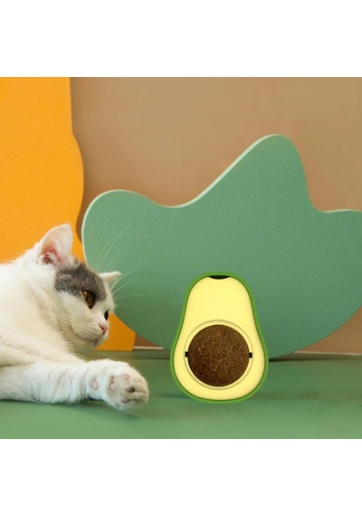 Hubrendy Cer Avokado Dönen Kedi Nanesi Cat Oyun Topu Doğal Kedi Oyuncağı