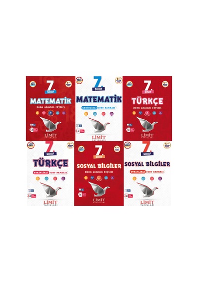 Limit 2027 7. Sınıf Matematik + Türkçe + Sosyal Bilgiler Konu Anlatım Föyleri + Soru Bankası Seti 6 Kitap Maarif Model
