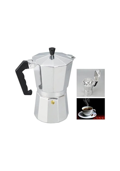 3 Fincanlık Retro Tasarım Alüminyum Moka Pot - Ocak Üstü Espresso Ve Filtre Kahve Demleyici