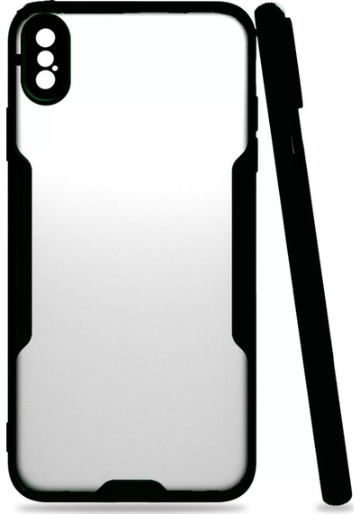 Newface Apple iPhone Uyumlu Xs Max Kılıf Platin Silikon - Siyah