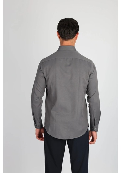 Lorenzo Mazzoli Oxford C 503 Gri Erkek Gömlek Gri