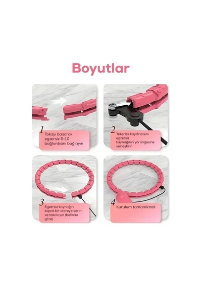 Ayarlanabilir Akıllı Hula Hoop Bel İnceletme Egzersiz Çemberi Kırmızı 24 Parça Fitness