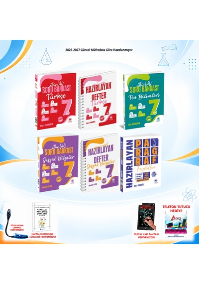 Çanta Yayınları 2026-2027 7. Sınıf Tüm Dersler 6 Kitap Fen Defter Hariç Tam Seri Set