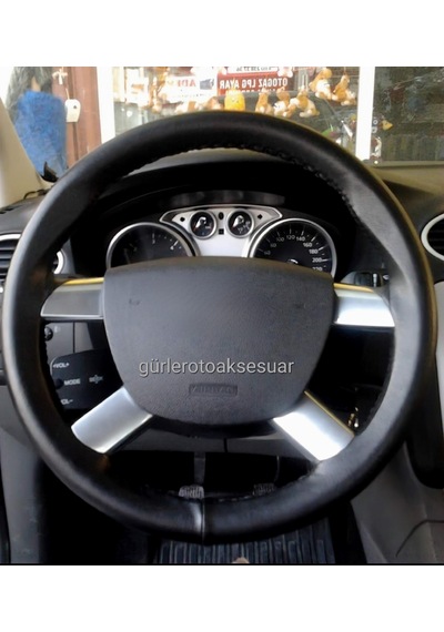 Ford Focus 2 Uyumlu Dikmeli Direksiyon Kılıfı Soft Siyah 38cm 10.5cm siyah