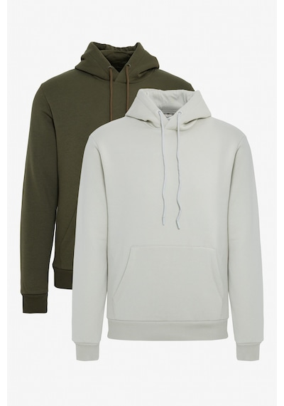 AC&Co / Altınyıldız Classics Erkek Bej Hakı 2'li Paket Standart Fit Normal Kesim Kapüşonlu Kanguru Cepli Sweatshirt Bej Hakı