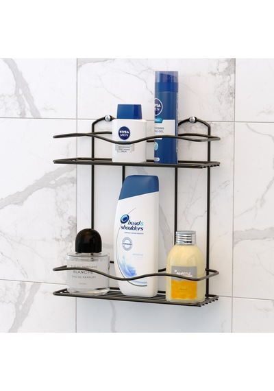 Teknotel Iki Katlı Banyo Rafı Siyah Bk012 Siyah