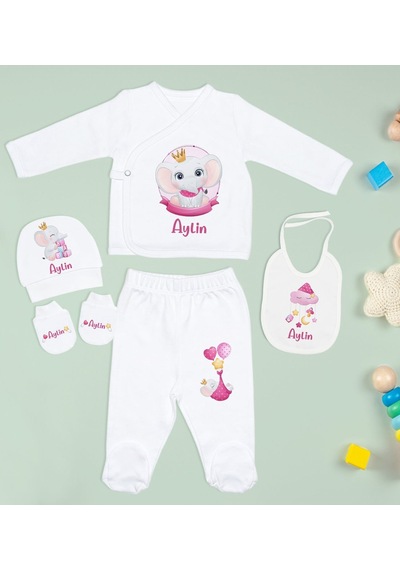 Bk Kids Kişiye Özel Beyaz Yeni Doğan Hastane Çıkışı, Anne-bebek Günlüğü, Bebek Body Zıbın, 10 Parça Bebek Hediye Seti-2