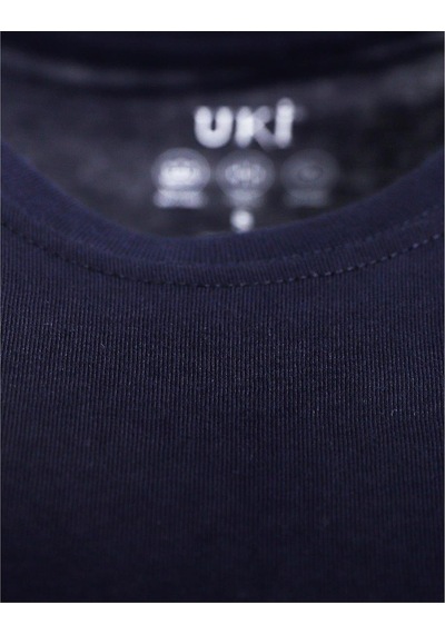 Uki Lacivert Comfort Fit Bisiklet Yaka Basic T-shirt Lacivert
