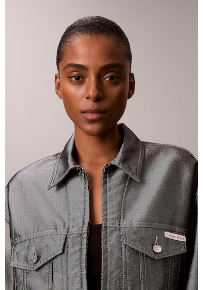 Calvin Klein Parlak Denim Bomber Kadın Gri Ceket Lv047e715g-3uf Mavi