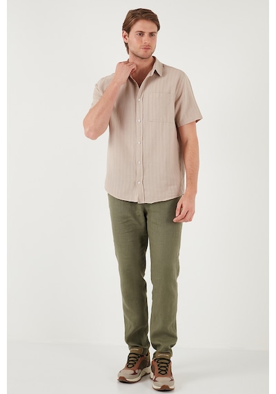 Buratti Pamuklu Regular Fit Tek Cepli Kısa Kol Erkek Gömlek Cf25S128230 Taş Buratti Pamuklu Regular Fit Tek Cepli Kısa Kol Erkek Gömlek Cf25S128230 Taş