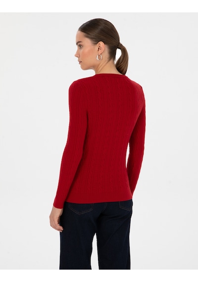 Pierre Cardin Kadın Kırmızı Kazak /triko 50316334-vr030 Kırmızı