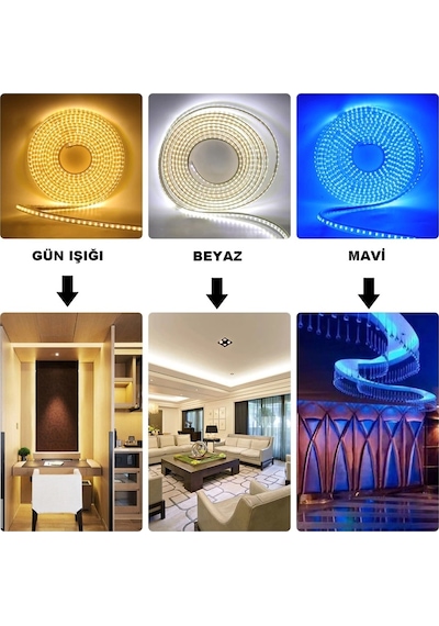 Hortum Led 220 Volt – Su Geçirmez – Fiş Dahil – Metrede 120 Led