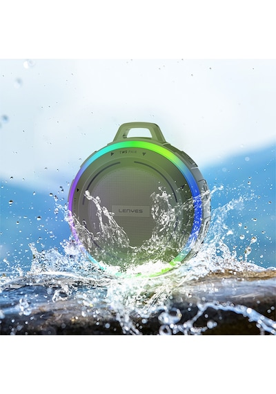 Lenyes S223 Rgb Işıklı Askı Aparatlı Mini Bluetooth Speaker Hoparlör V5.3 Yeşil