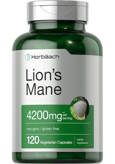 Horbäach Lions Mane Mushroom Extract 4200 Mg 120 Caps Aromasız