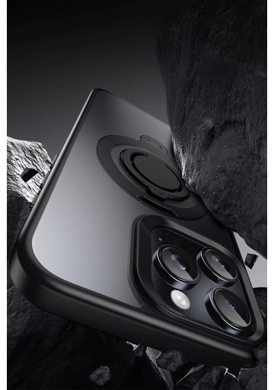 Joko Apple iPhone Uyumlu   16 Plus Avatar 360 Dönen Magsafe Kapak - Siyah