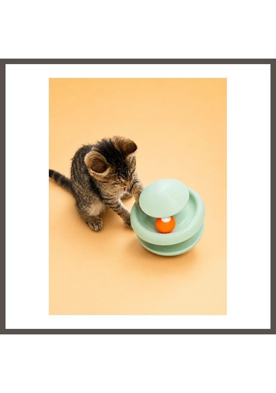 Bezos 3d Baskı İki Toplu Kedi Oyuncağı Kule Etkileşimli Kedi Oyun Kulesi Toplu Parkur - Yeşil Nxrlvng