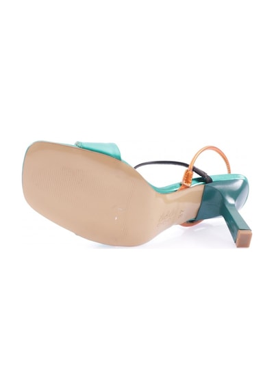Dgn 704-2164-23y Kadin Kare Burun Bantli Topuklu Sandalet 704-2164-R7033 Yeşil