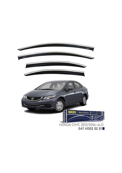 Honda Civic Fb7 Niken Kromlu Cam Rüzgarlığı 4lü Set 2012 2016
