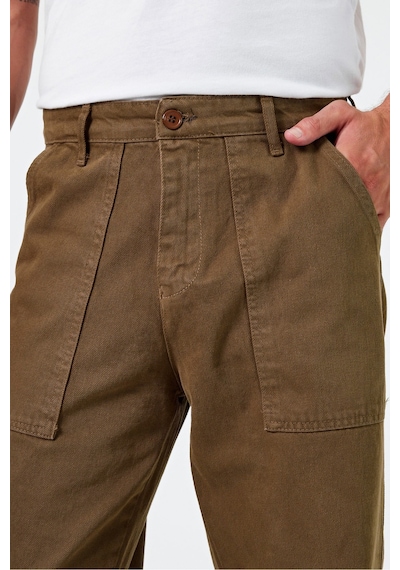 Tarz Cool Erkek Düz Baggy Jean Pantolon Kahverengi
