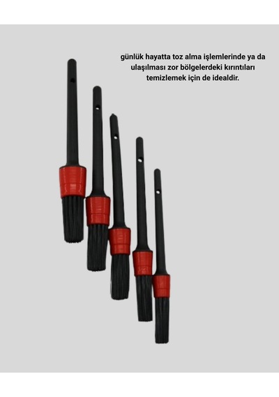 Techmrt 5 Parça Detay Temizlik Fırçası Seti Jant Motor Havalandırma İç Dış Temizlik