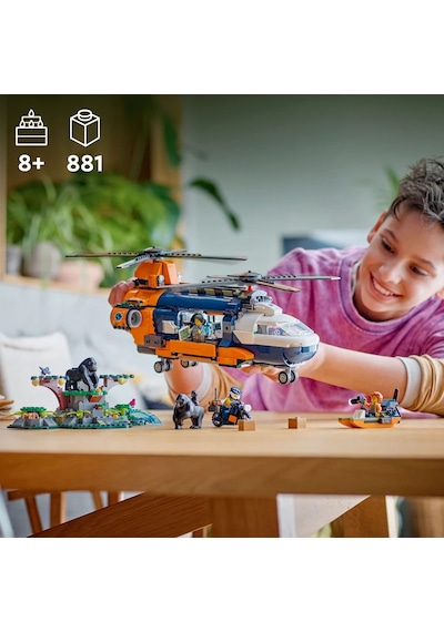 LEGO® City Orman Kaşifinin Helikopteri Kamp Yerinde 60437 - 8 Yaş & Üzeri Çocuklar için Yaratıcı Oyuncak Yapım Seti (881 Parça)