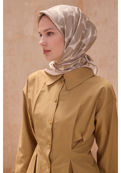 Belli Twill İpek Eşarp Krem Açık Vizon