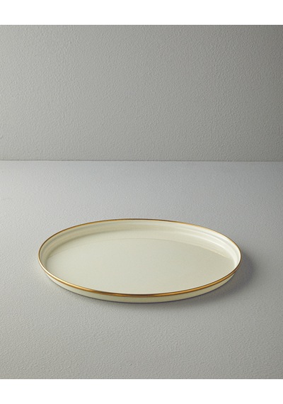 Isidora Emaye Yuvarlak Tepsi 31 Cm Krem Krem