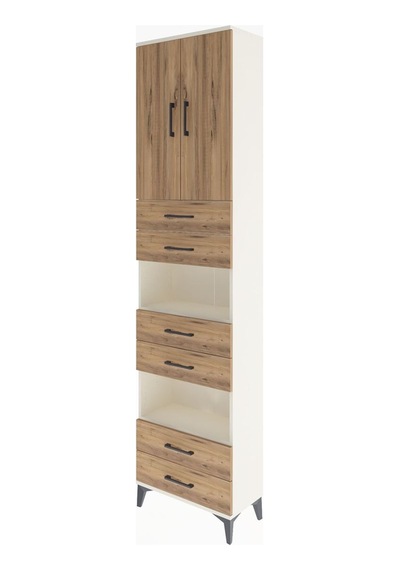 Arges Dolap 5 Raflı 6 Çekmeceli 2 Kapaklı 60x30x243 Aytaşı-çam Aytaşı