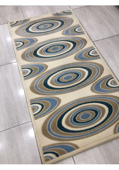 Saray Halı Vizyon 11169 Rm 80X150 Krem Mavi Küçük Ölçü Halı !