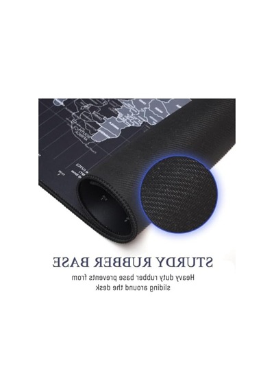 Ekstra Büyük Dünya Haritası Mouse Pad, Kaymaz Kauçuk Taban