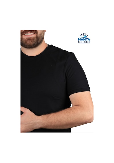 Manta MNT 2387 S. Yaka Erkek T-Shirt-23615 Siyah