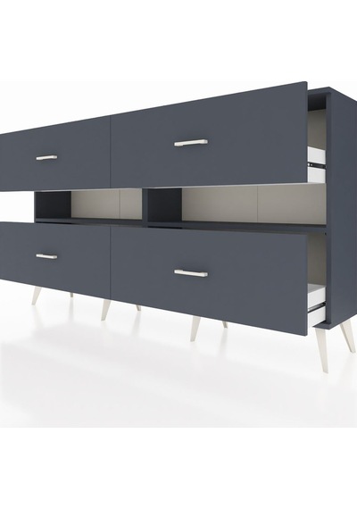 Arges Konsol 2 Raflı 4 Çekmeceli 176x30x99 Antrasit-antrasit Antrasıt/antrasıt - Antrasıt Arges Konsol 2 Raflı 4 Çekmeceli 176x30x99 Antrasit-antrasit Antrasıt/antrasıt - Antrasıt