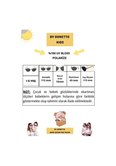 Yeni-unisex 1-5 Yaş %100 Uv Korumalı Polarize Yeşil Sarı Çocuk Güneş Gözlüğü Yeşil - Sarı