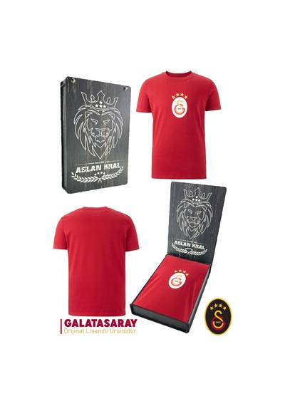 Galatasaray Lisanslı Arma T-shirt Ahşap Kutulu 100 Kırmızı