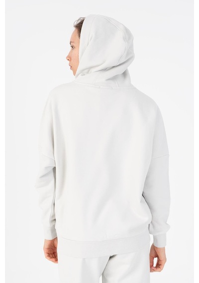 Maraton Oversize Kadın Bisiklet Yaka Gümüş Gri Sweatshirt Gümüş Gri
