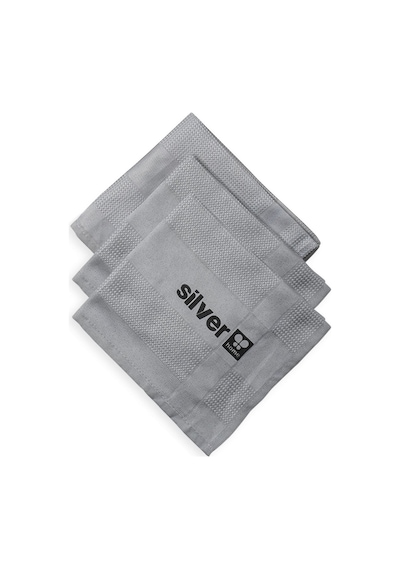 Silver Home Mikrofiber Dekoratif Cam Bezi 3'lü Gri 42 x 68 CM