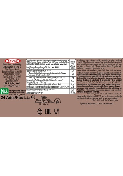 Tayaş Snack Sütlü Karamelli Nuga Bar 24 x 20 G