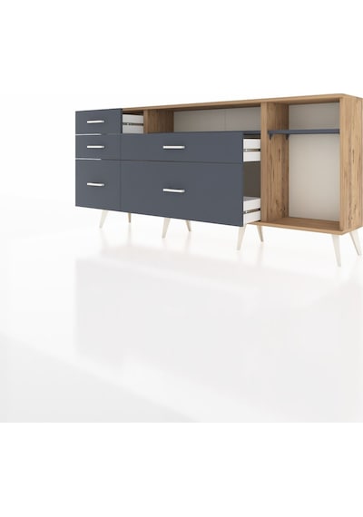 Arges Konsol 2 Raflı 5 Çekmeceli 176x30x83 Çam-antrasit/antrasit Antrasit/antrasit Arges Konsol 2 Raflı 5 Çekmeceli 176x30x83 Çam-antrasit/antrasit Antrasit/antrasit