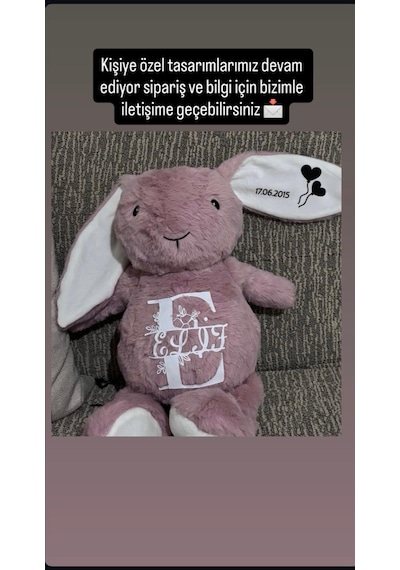 Kişiye Özel Tasarım Peluş Uyku Arkadaşım Tavşan -