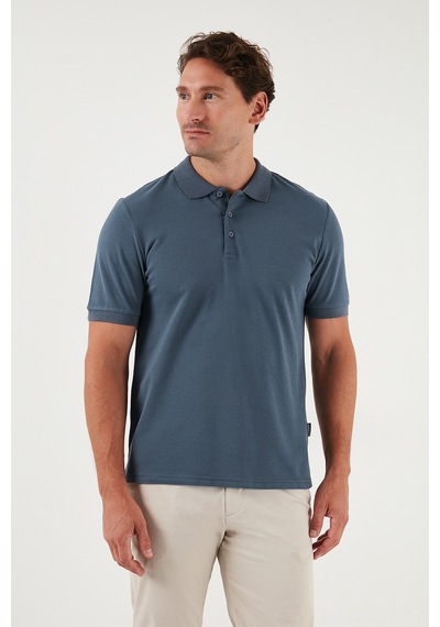 Buratti Pamuklu Regular Fit Düğmeli Erkek Polo Yaka T Shirt 5902127 Koyu Petrol