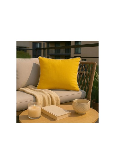 Sarı Kırlent Kılıfı 45x45 Dekoratif Modern Kırlent