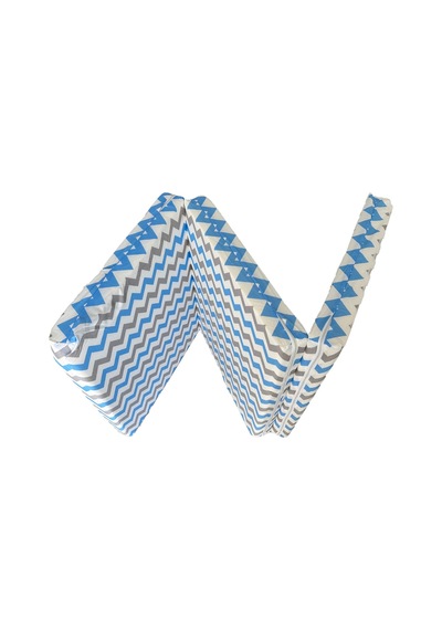 Katlanır Yer Yatağı 8 Cm Kalın Sünger Yatak 80x180x8 Cm-mavi Gri Zikzak