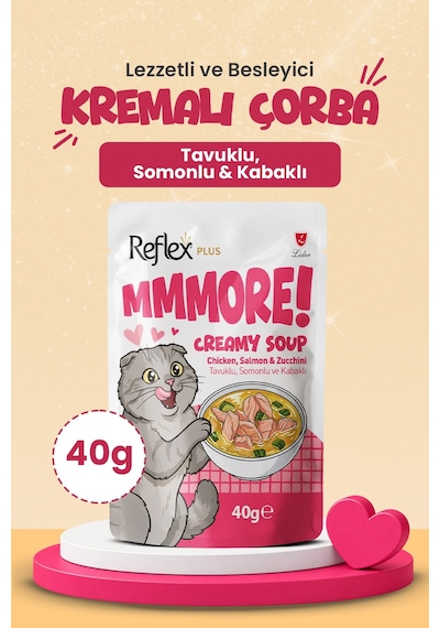 Reflex Plus Mmore Tavuklu,somonlu Ve Kabaklı Kremalı Kedi Çorbası 40 Gr 6lı Set