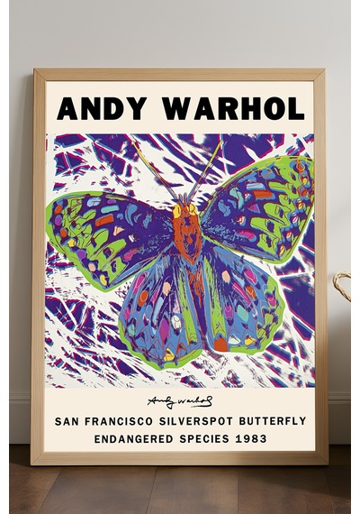 Andy Warhol Doğal Ahşap Çerçeveli Poster, Dekoratif Sanatsal Duvar Tablosu
