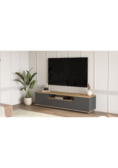 Aven Tv Ünitesi Tv Sehpası Kapaklı 180cm Çam-antrasit Ave7-aa Atlantik Çam - Antrasit Aven Tv Ünitesi Tv Sehpası Kapaklı 180cm Çam-antrasit Ave7-aa Atlantik Çam - Antrasit
