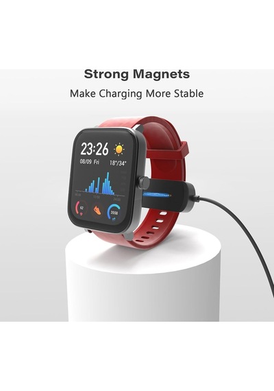 Caseonn Amazfit Gts Manyetik Usb Hızlı Şarj Kablosu Siyah