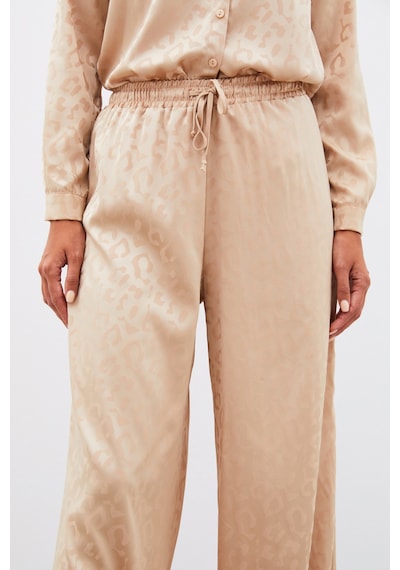 Sateen Bel Lastikli Desenli Pantolon - Camel-135100 Camel