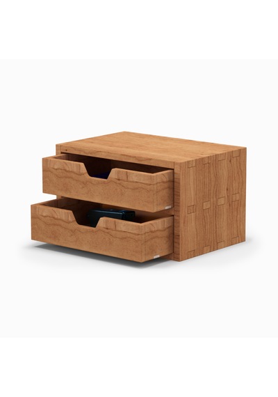 Desna İki Katlı İki Çekmeceli Dolap - Kiraz 18 Cm X 12.1 Cm X 10.8 Cm Woodsaka Doğal Ahşap