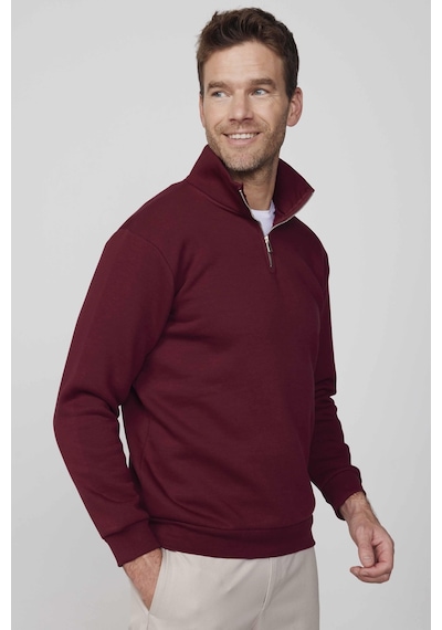 Tudors Pamuklu Dik Yaka Fermuarlı Bordo Unisex Sweatshirt-29413-bordo Bordo Tudors Pamuklu Dik Yaka Fermuarlı Bordo Unisex Sweatshirt-29413-bordo Bordo